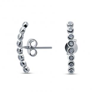 Серебряные серьги<br> 0221113545A, куб.цирконий