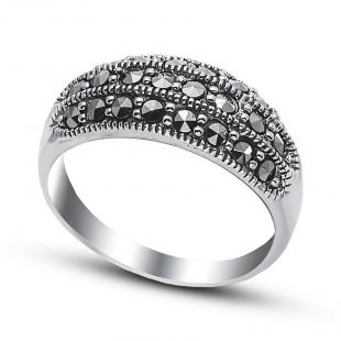 Серебряное кольцо<br> 210090-39, марказит