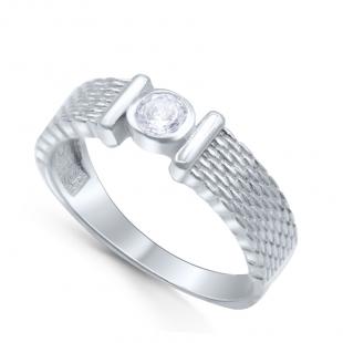 Серебряное кольцо<br> 21B14766A-127, куб.цирконий
