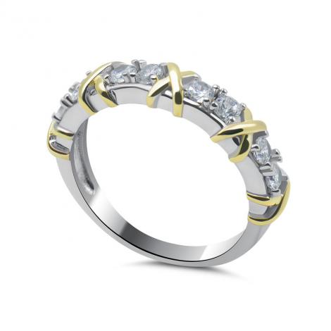 Серебряное кольцо, вставка: куб.цирконий, арт.:2111320264gp-a, SilverWings, рис. 1