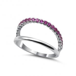 Серебряное кольцо<br> 012022061G, куб.цирконий