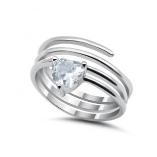 Серебряное кольцо<br> 012022089A, куб.цирконий