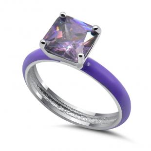 Серебряное кольцо<br> 01202285F, куб.цирконий, эмаль