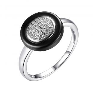 Кольцо<br> 0120911145AB, керамика, куб.цирконий
