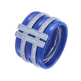 Кольцо<br> 0120911248CCF, керамика, куб.цирконий