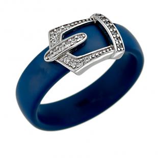 Кольцо<br> 0120911285C-M, керамика матовая, куб.цирконий
