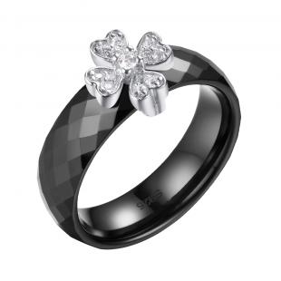 Кольцо<br> 0120911297AB, керамика, куб.цирконий
