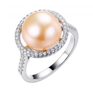 Кольцо<br> 0120911330O, жемчуг (культ.), куб.цирконий