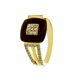 Кольцо<br> 0120911374GP-P, керамика, куб.цирконий