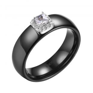 Кольцо<br> 0120911497AB, керамика, куб.цирконий