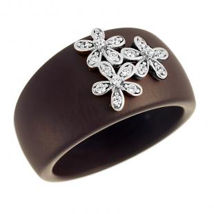 Кольцо<br> 0120911562P-M, керамика матовая, куб.цирконий