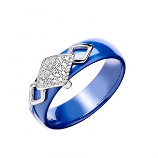 Кольцо<br> 0120911602CCF, керамика, куб.цирконий