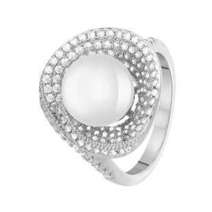 Кольцо<br> 0120911717A, жемчуг и., куб.цирконий