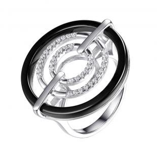 Кольцо<br> 0120911725AB, керамика, куб.цирконий