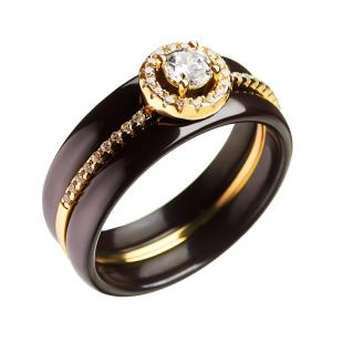 Кольцо<br> 0120911728GP-P, керамика, куб.цирконий