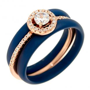 Кольцо<br> 0120911728PGP-C-M, керамика матовая, куб.цирконий