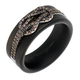 Кольцо<br> 0120911736BA-P, керамика матовая, куб.цирконий