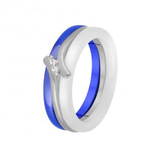 Кольцо<br> 0120911758AC, керамика, куб.цирконий