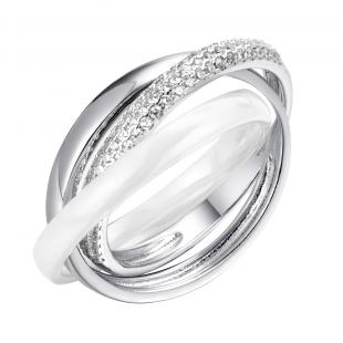 Кольцо<br> 0120911774A, куб.цирконий, керамика