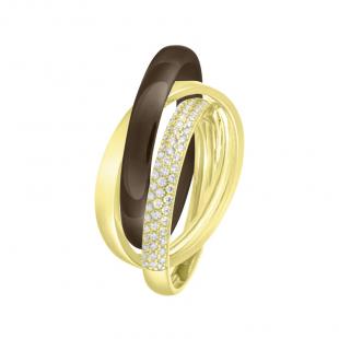 Кольцо<br> 0120911774GP, куб.цирконий, керамика