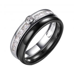 Кольцо<br> 0120911781AB, керамика, куб.цирконий