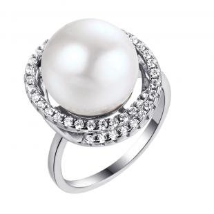 Кольцо<br> 0120911896A, жемчуг (культ.), куб.цирконий