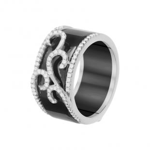 Кольцо<br> 0120911973AB, керамика, куб.цирконий
