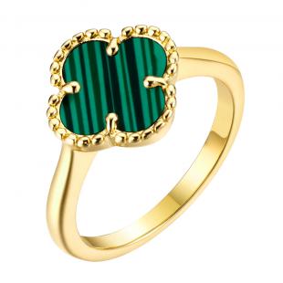 Кольцо<br> 0120912079GP-E, малахит и.