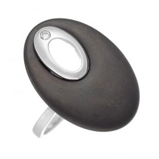 Кольцо<br> 0120912142B-M, керамика матовая, куб.цирконий