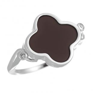 Кольцо<br> 0120912186P-M, керамика, куб.цирконий