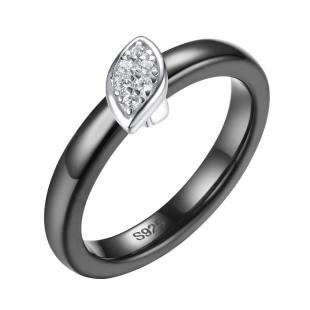 Кольцо<br> 0120912253AB, керамика, куб.цирконий