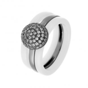 Кольцо<br> 0120912264A-B, керамика, куб.цирконий