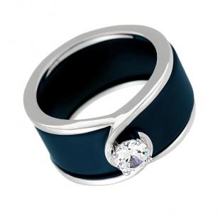 Кольцо<br> 0120912275C-M, керамика матовая, куб.цирконий