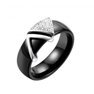 Кольцо<br> 0120912352AB, керамика, куб.цирконий