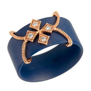 Кольцо<br> 0120912359PGP-C-M, керамика матовая, куб.цирконий