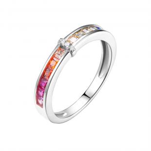 Кольцо<br> 01209125894MIX, куб.цирконий, корунд, шпинель синт.