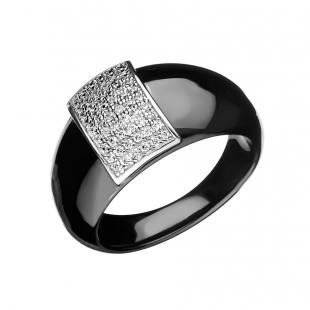 Кольцо<br> 0120912848AB, керамика, куб.цирконий