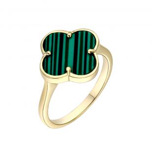 Кольцо<br> 0120913139GP-E, малахит и.