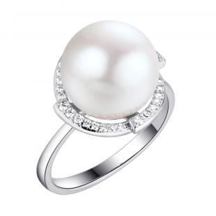 Кольцо<br> 0120913309A, жемчуг (культ.), куб.цирконий