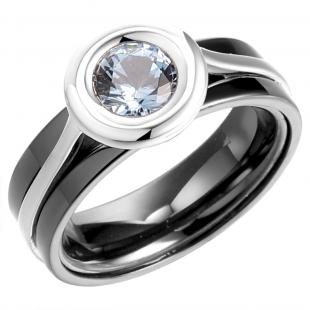 Кольцо<br> 012091348758B-N, керамика, куб.цирконий