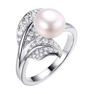 Кольцо<br> 0120913553A, жемчуг (культ.), куб.цирконий