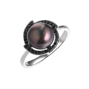 Кольцо<br> 0120913600B, жемчуг (культ.), шпинель синт.