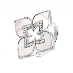 Кольцо<br> 0120914003A, куб.цирконий, перламутр