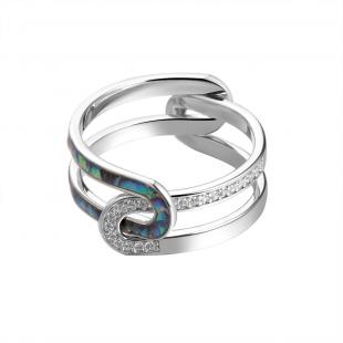 Кольцо<br> 0120916378MIX, куб.цирконий, эмаль