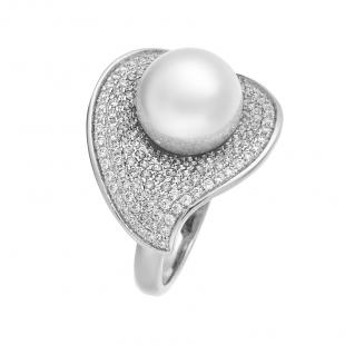 Кольцо<br> 0120921695A, жемчуг и., куб.цирконий