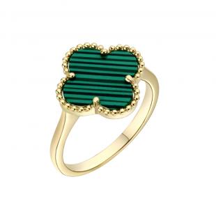 Кольцо<br> 012093172GP-E, малахит и.