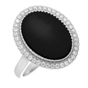 Кольцо<br> 012098572B-M, керамика матовая, куб.цирконий