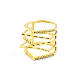 Кольцо<br> 012211355GP-A, куб.цирконий