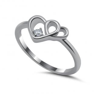 Серебряное кольцо<br> 012231381A, куб.цирконий