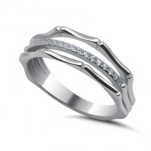 Серебряное кольцо<br> 012231412A, куб.цирконий